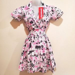 Nooworks Lovley Leah Dress Black Pink Halloween Jay Howell NWT